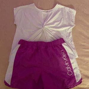 Calvin Klein shorts size 12- 14 white active top